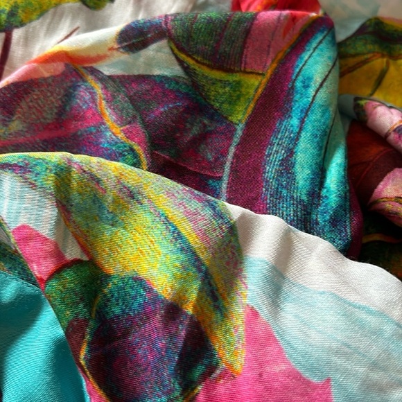 Venus Floral Tropical Boho Kimono Beach Resort Multicolor Swim Cover-Up Md /Lrg - Picture 13 of 14